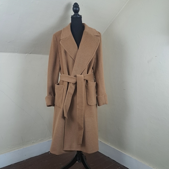 Lauren Ralph Lauren Belted Wool & Cashmere Blend Wrap Coat Size 16 - Picture 3 of 16